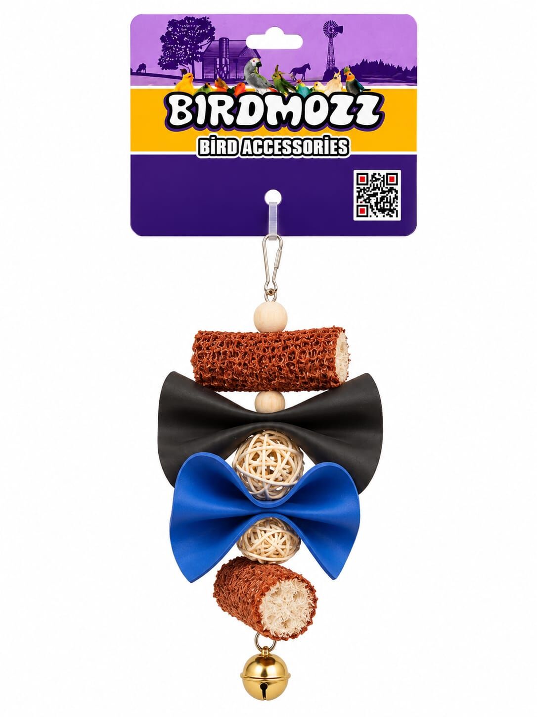 Birdmozz Premium Mısır Koçanlı Fiyonklu Kuş Oyuncağı