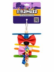 Birdmozz Premium Tahta Çubuklu Renkli Zincirli Kuş Oyuncağı