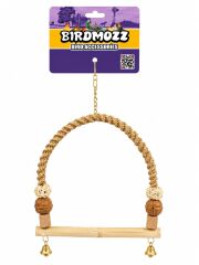 Birdmozz Premium Hasır Örgülü Cevizli Ahşap Tünek 25 Cm