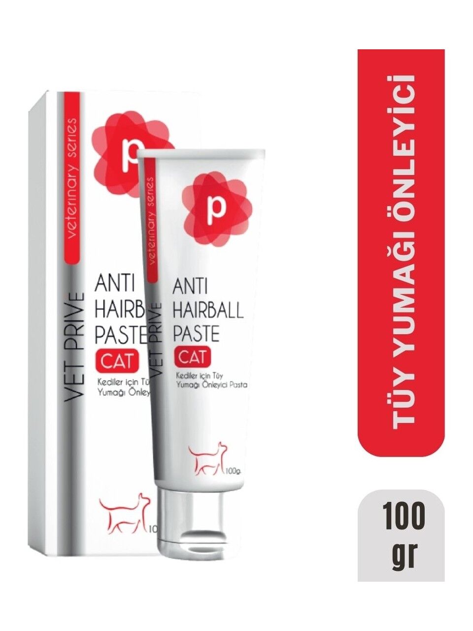 Vet Prive 100G Tüy Yumağı Önleyici Pasta Kediler İçin Lezzetli ve Sağlıklı