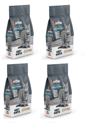 Petfan Grey&White Doğal Kokusuz İnce Taneli Kedi Kumu 10ltx4 Adet
