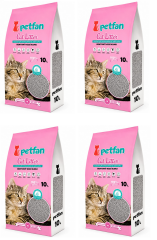 Petfan Bebek Pudralı İnce Taneli Kedi Kumu 10Lx4 Adet