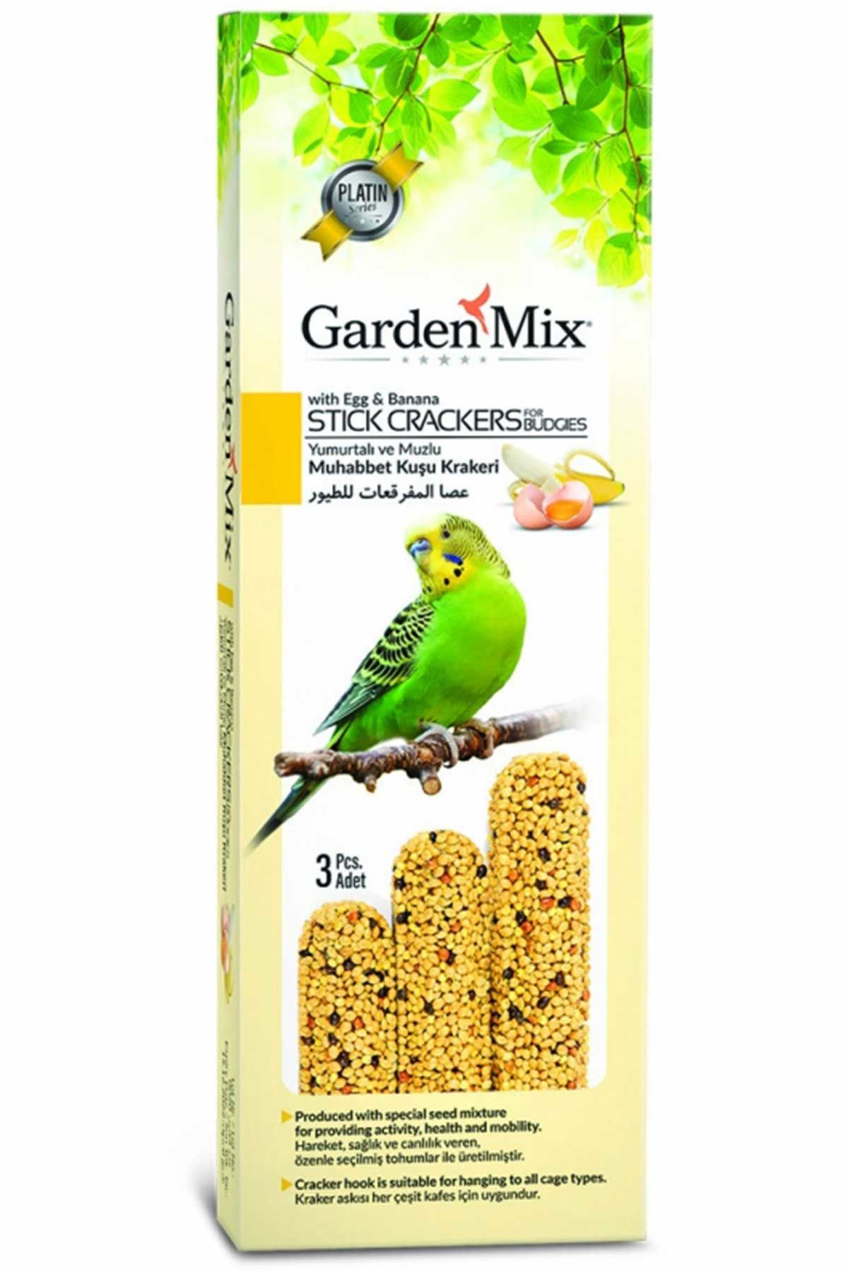 GardenMix Platin Muzlu Yumurtalı Muhabbet Kuşu Krakeri 3 lü