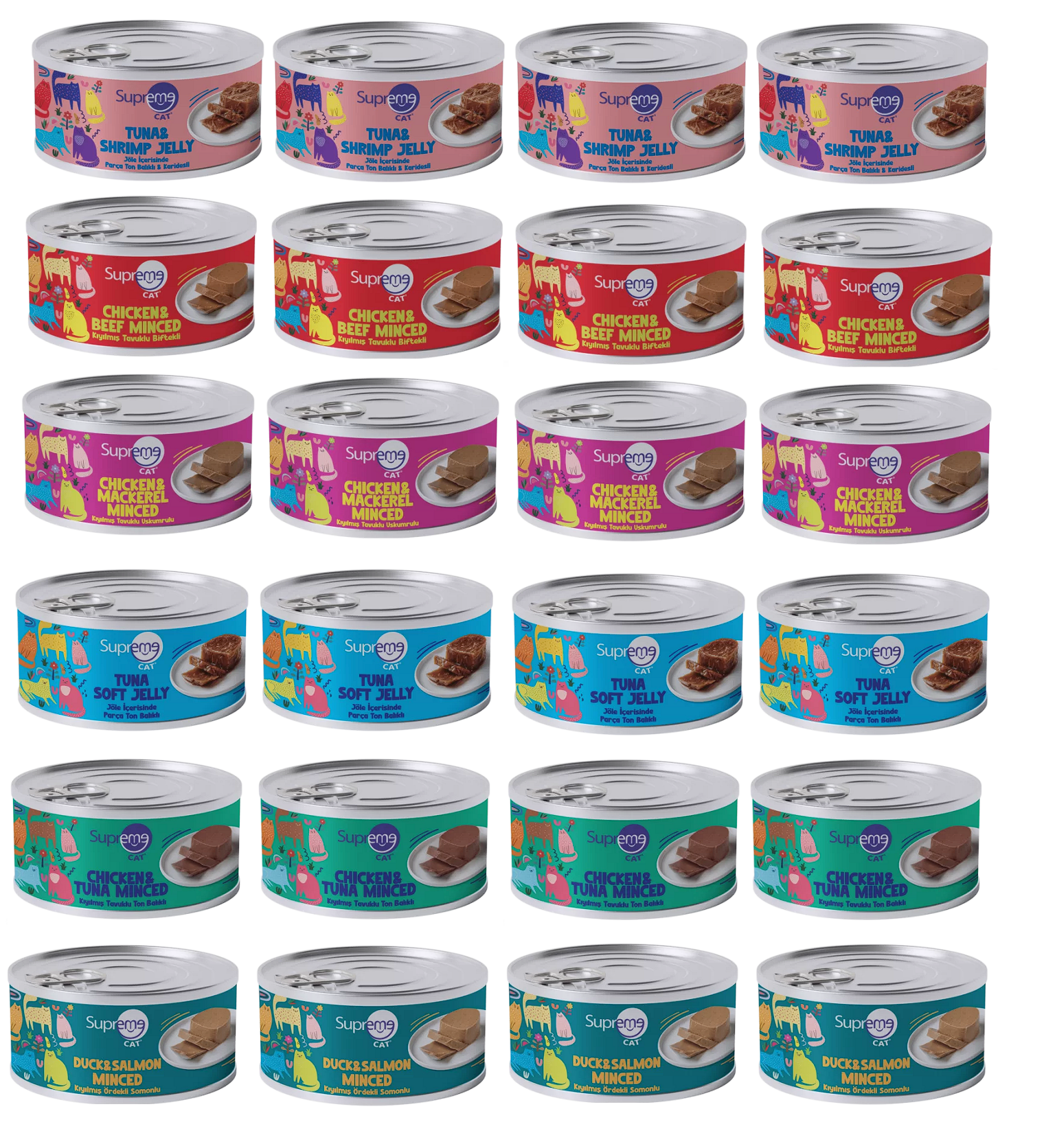 Supreme Karışık Konserve Kedi Maması 85grx24 Adet