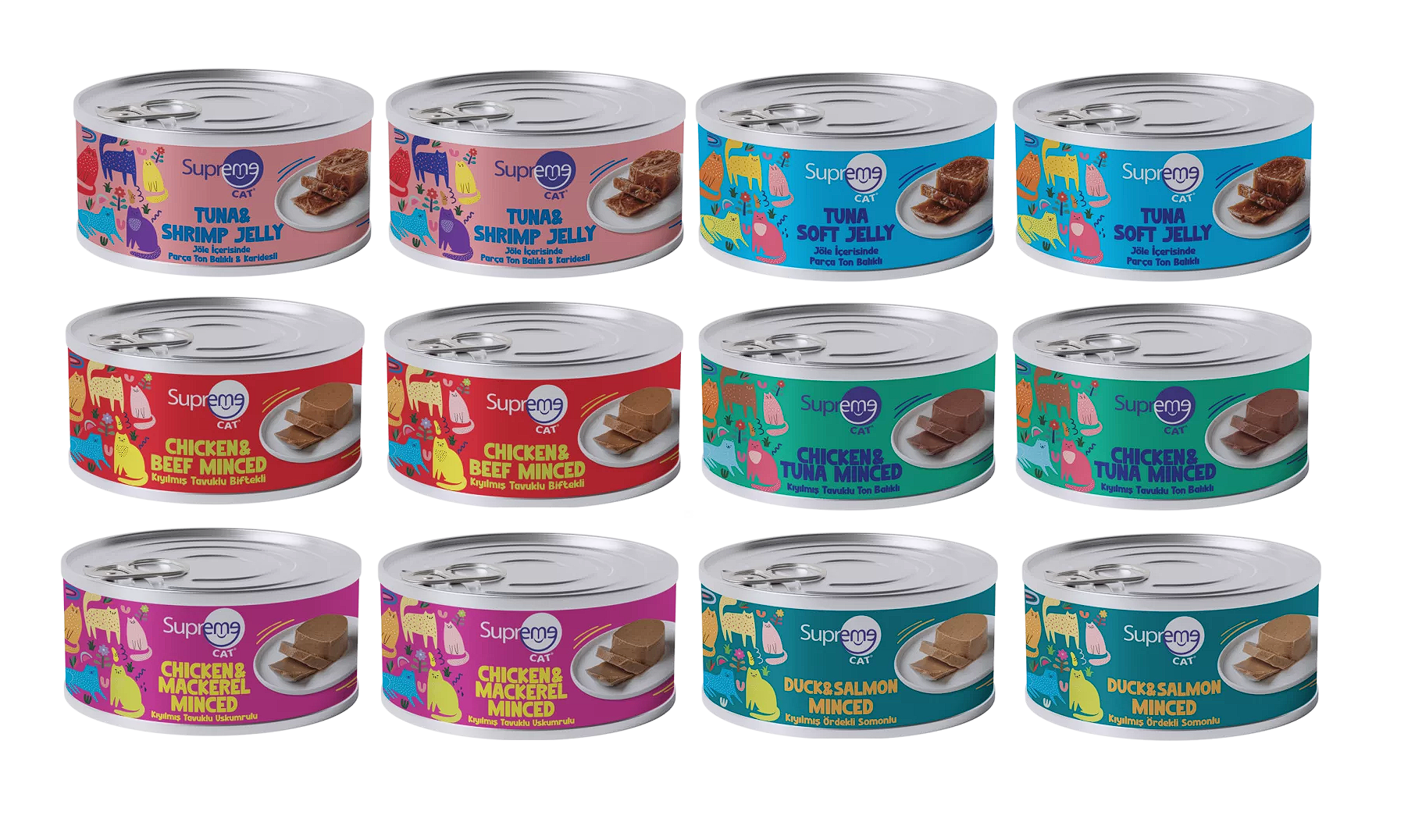 Supreme Karışık Kedi Konserve Maması 85 Gr 12 Adet