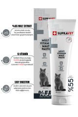 Supravet Kediler için Taurinli Multi Vitamin Kedi Macunu 100 gr ( EXTRA MALT )